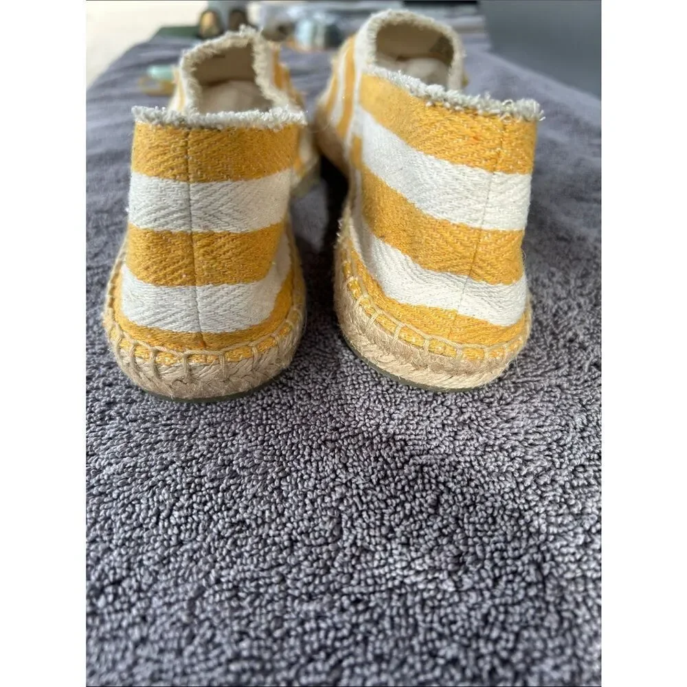 TORY BURCH Fray Stripe Espadrille Flat In Citrus, Size 11, NWOT